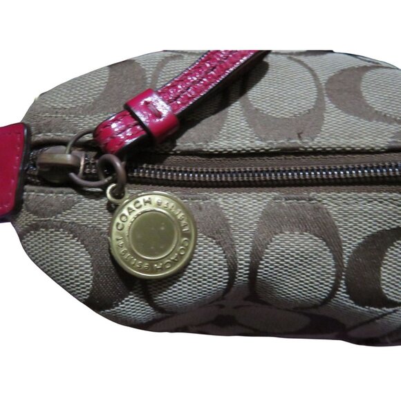 Coach 2008 Legacy Cursive Creed Limited Edition Canvas Leather Pink Stripe Demi - Picture 11 of 13